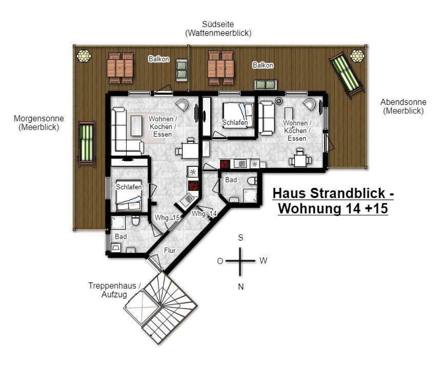 Haus Strandblick Ferienwohnung 15 Wangerooge Εξωτερικό φωτογραφία